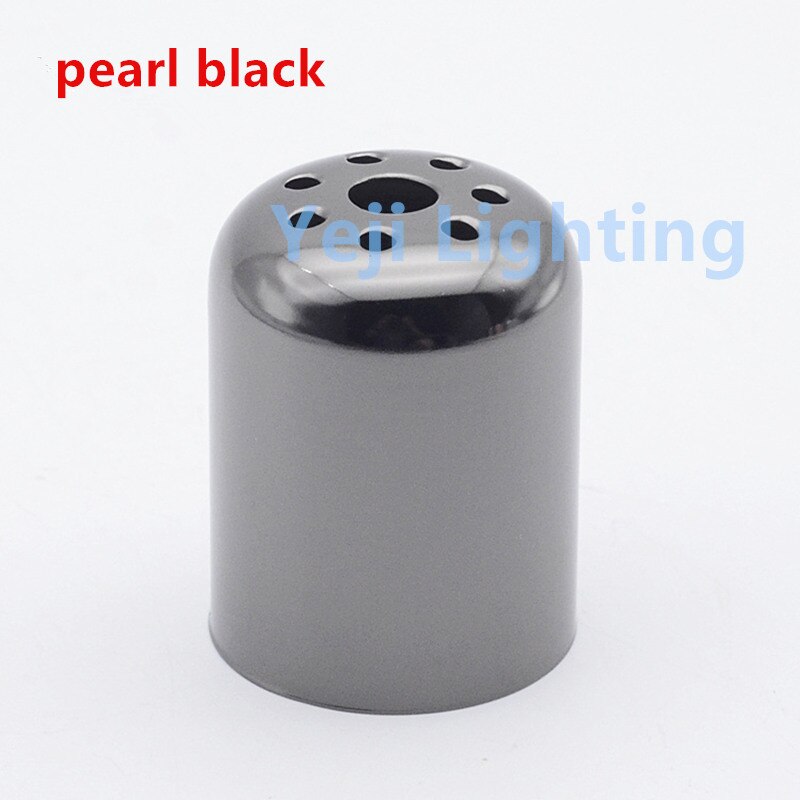 E27 lamp cup E27 socket lamp holder cover cap jacket cover cup retro led pendant light lamp base fittings lighting accessories: pearl black