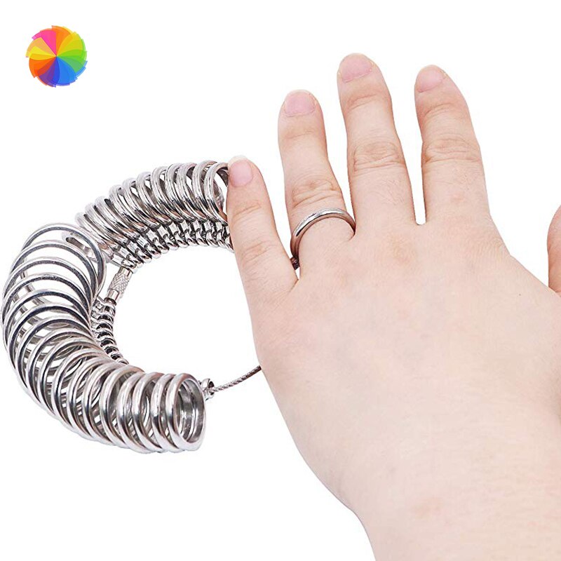 Ring Sizer Set Jewelry Rings Sizer Gauge Tool Stainless On Finger Measuring Ring Tool Rings Set Size XBFF
