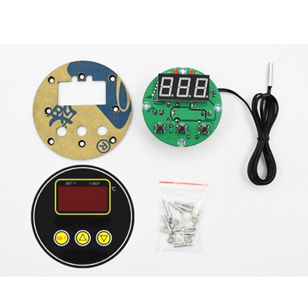 High Precision Microcomputer Temperature Controller Circular Digital Display Thermostat Round Digital Embedded