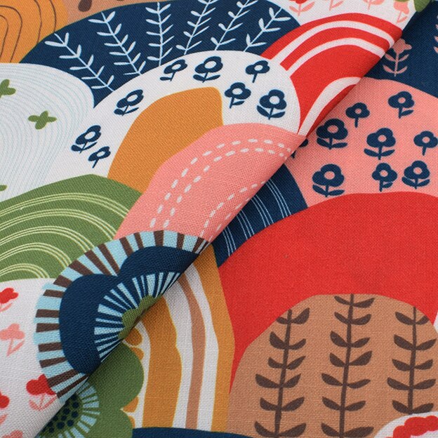 Tegneserie papegøyeserie, trykt bomullslinstoff for gjør-det-selv quilting og sy sofa, duk, gardin, veske, putemateriale: B 1 stk