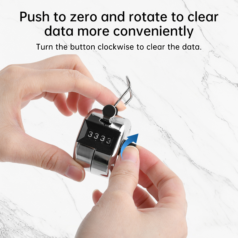 Metal Handle Tally Counter 4 Digit Number Count Clicker, Mechanical Counters Clickers Pitch Counter for Coaching, Fishing, Golf
