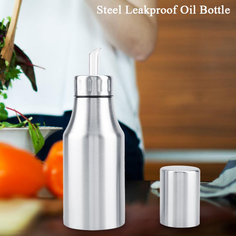 Stainless Steel Olive Oil Bottle Dispenser Bottle Pot Leakproof Vinegar Dispenser Kitchen Spice Storage Can Kitchen Tools