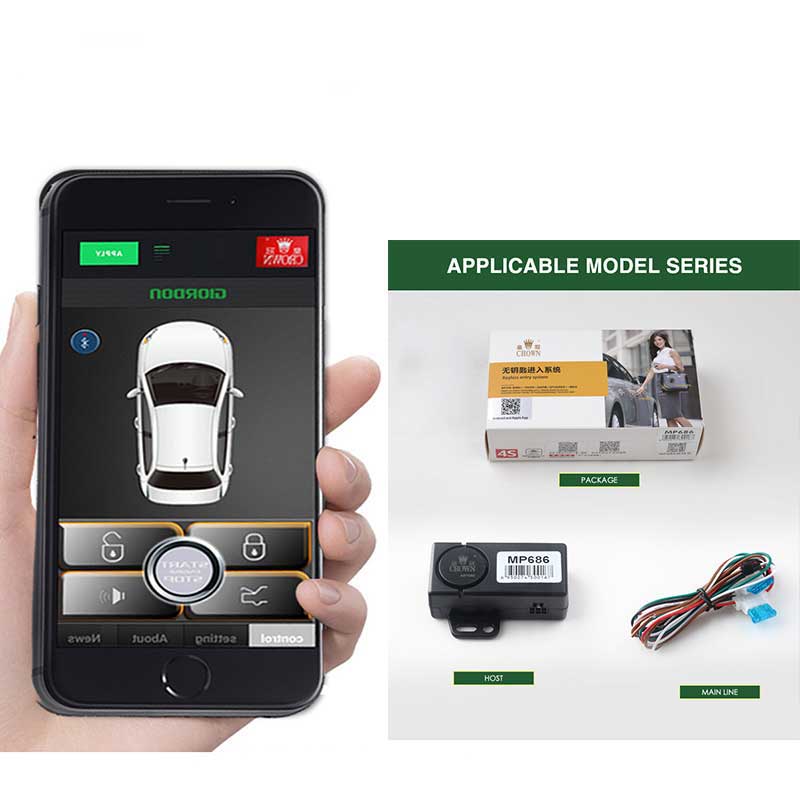 Système d&#39;alarme de voiture pour SmartPhone, verrouillage à distance, contrôle Central, LED, sans clé, Kit universel
