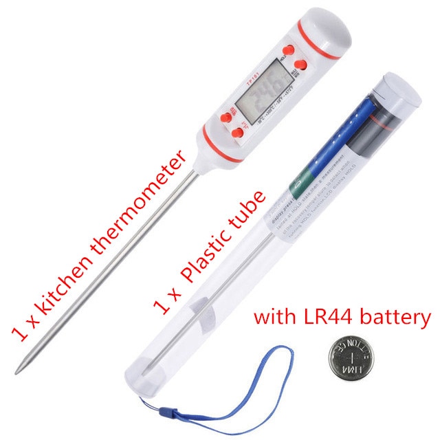 Anpro – thermomètre numérique à longue sonde pour cuisine, pour cuisson électronique, pour gâteau, soupe, friture, BBQ, viande, avec batterie