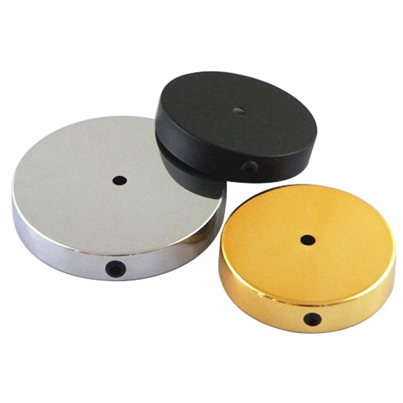 120mm ~300mm table floor lamp metal base with 10mm central hole and side hole fold edge inward 5mm for table lamp/floor lamp use