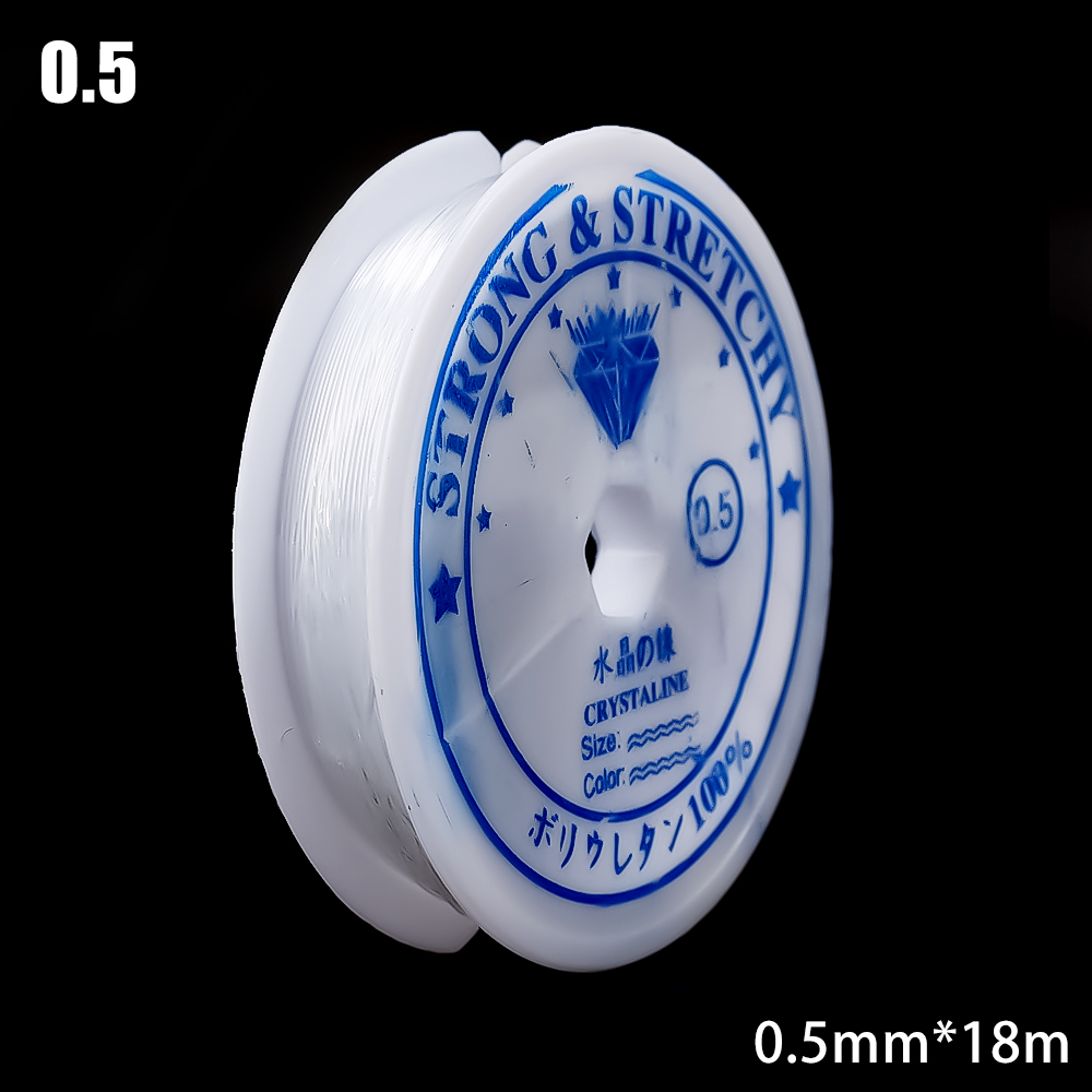 0.4-1.2mm gennemsigtige strækbare elastiske krystallinjer perlere reb snor smykkerør tråd tråd gør-det-selv håndlavet armbånd halskæde: Sort