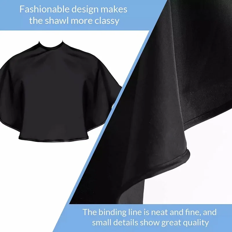 Herramientas para teñir el cabello, capa corta cuadrada negra resistente al agua para peluquería, peluquero, corte de pelo, envoltura de tela, capa de peluquería, peluquero