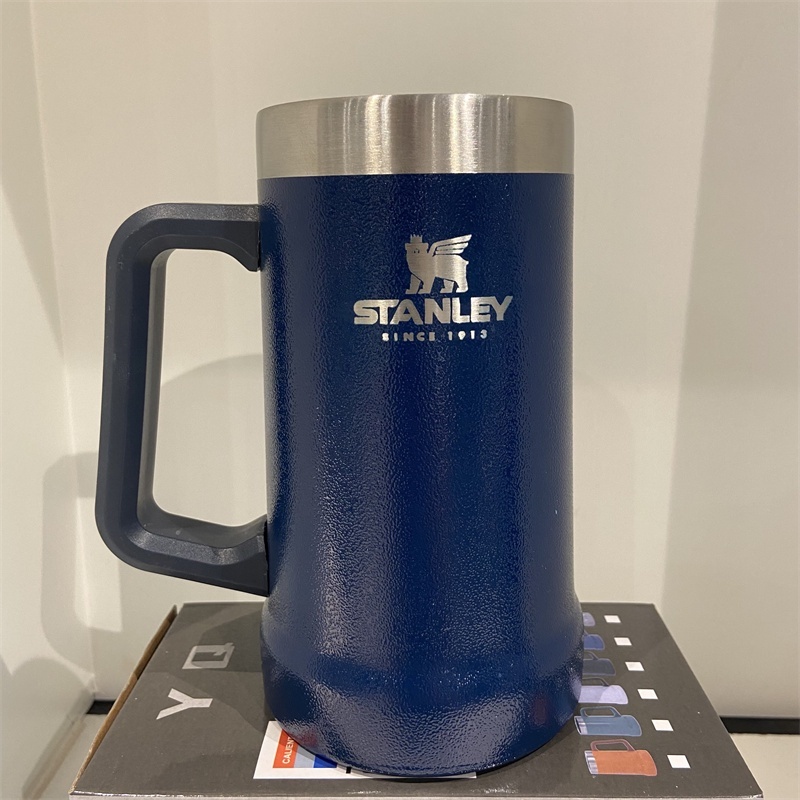 709ML uchwyt oryginalny kubek Stanley kubek termiczny kubki do piwa stal nierdzewna Stanley butelka na wodę termos próżniowy kubek z izolacją: Caneca Blue