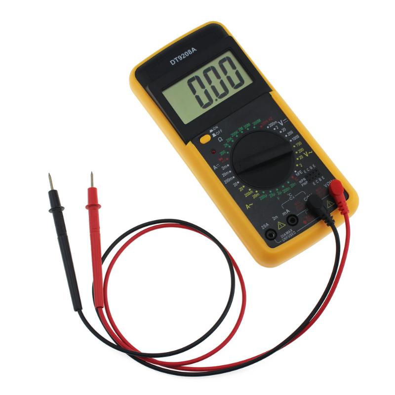 DT9208A LCD Digital Multimeter Electric Handheld Ammeter Voltmeter Resistance Capacitance Tester AC DC