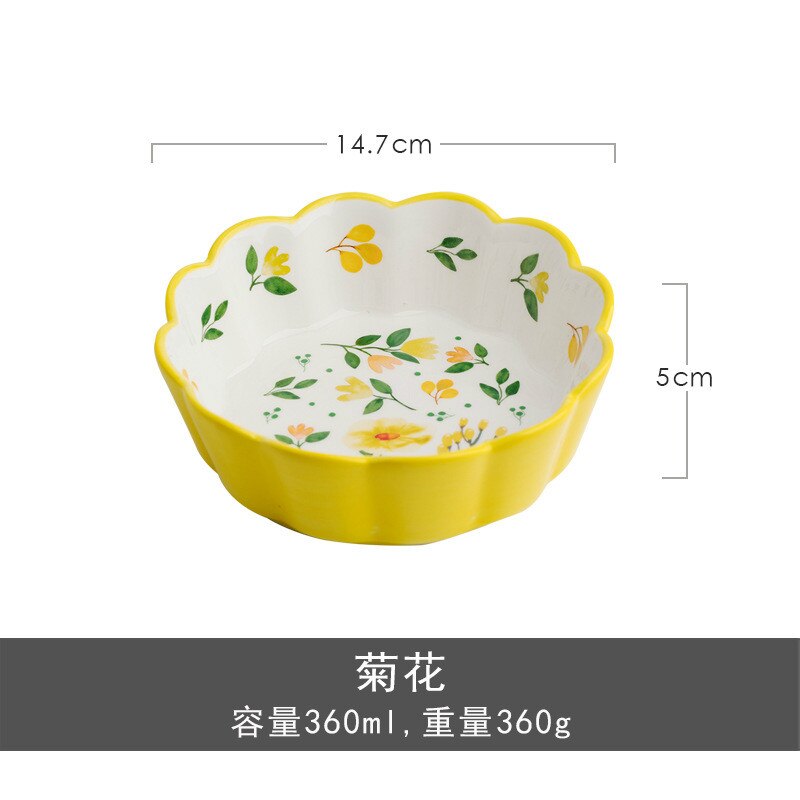 Japońska zastawa stołowa ceramiczna sałatka owocowa miska śliczna ins miska kreatywna sieć hong blady truskawka osobowość praca dom: Chrysanthemum