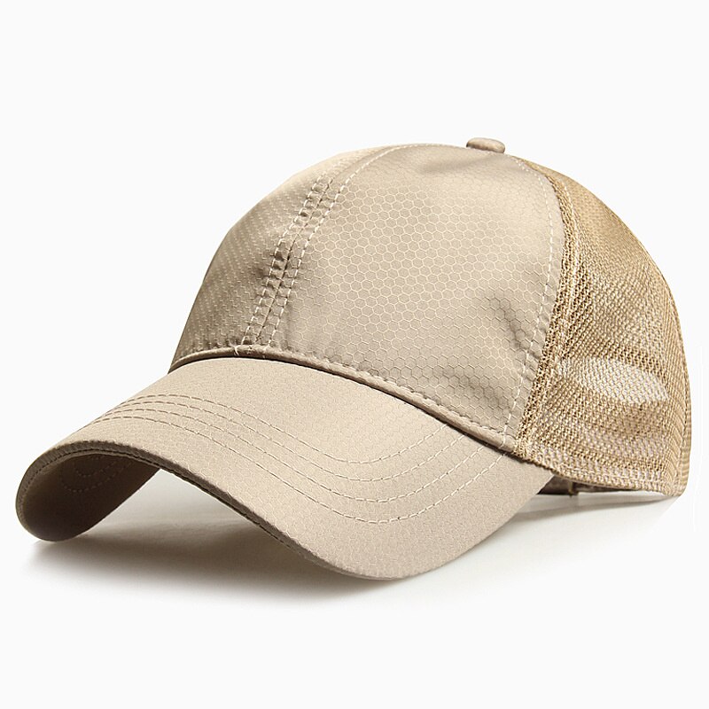 2022 masculino verão legal malha sol boné grande cabeça homem mais tamanho boné de beisebol 55-60cm 60-65cm: Bege / 55-60cm