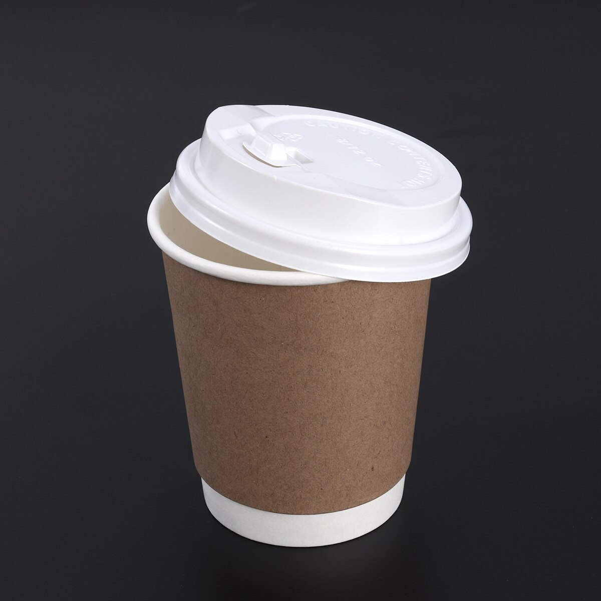 50 st 8oz engångs tjocka pappersmuggar för juice mjölk te till fest bröllop drinkar takeout kaffekopp med vitt lock