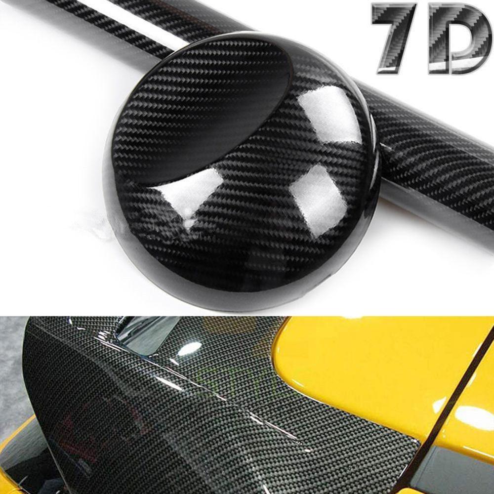 Højglans 7d carbon fiber indpakning vinyl film motorcykel tablet klistermærker og mærkater auto tilbehør bil styling