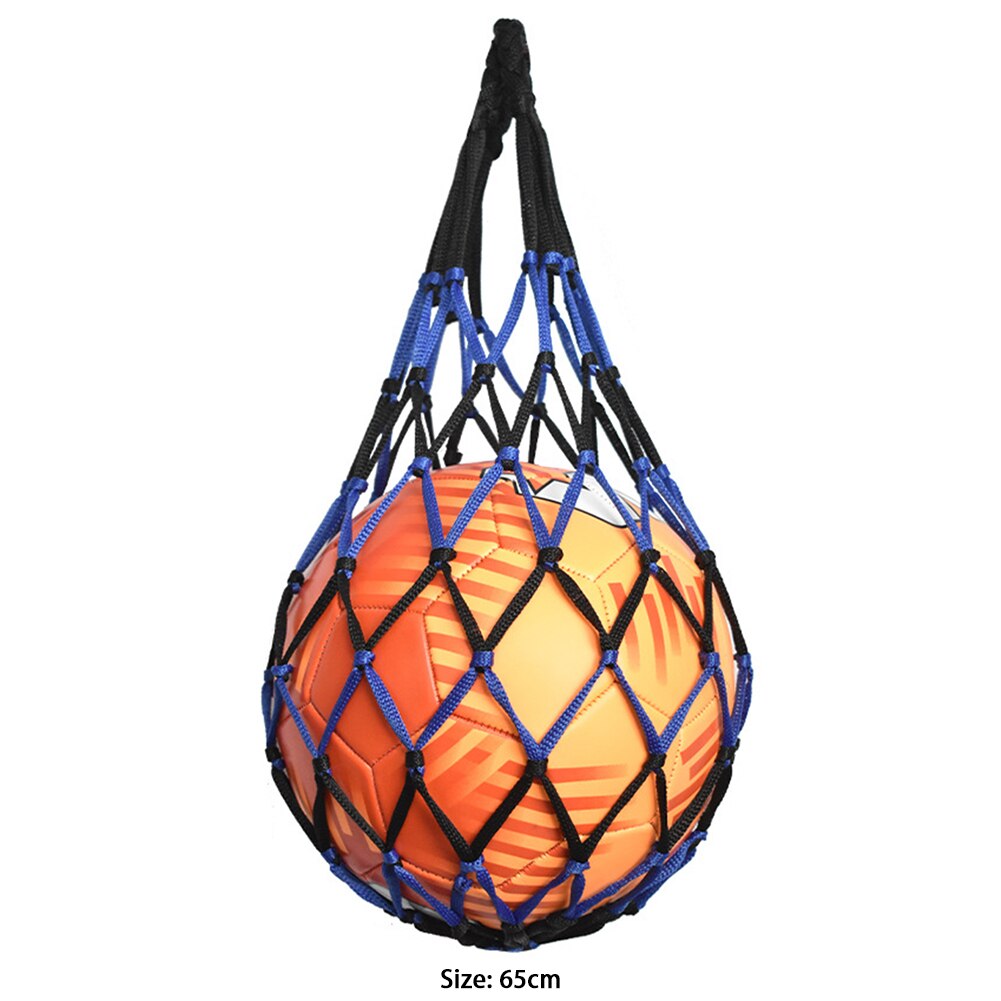 1 Pack Voetbal Netje Nylon Opbergtas Enkele Bal Carry Draagbare Apparatuur Outdoor Sport Voetbal Basketbal Volleybal Tas: black  blue