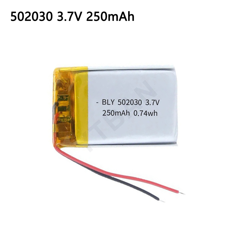 3.7 V 250 mAh 502030 Polymeer Lithium Ion Oplaadbare Batterij voor Speelgoed, LED Verlichting, Bluetooth Speakers, Selfie Stick Batteria