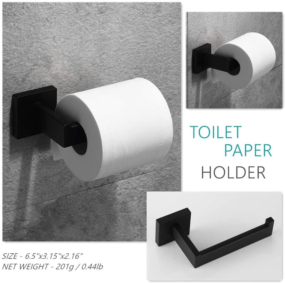 Zwart Rvs Toiletrolhouder Handdoekenrek, Tissue Houder, Handdoek Houder, Toiletpapier Accessoires, badkamer Accessoires