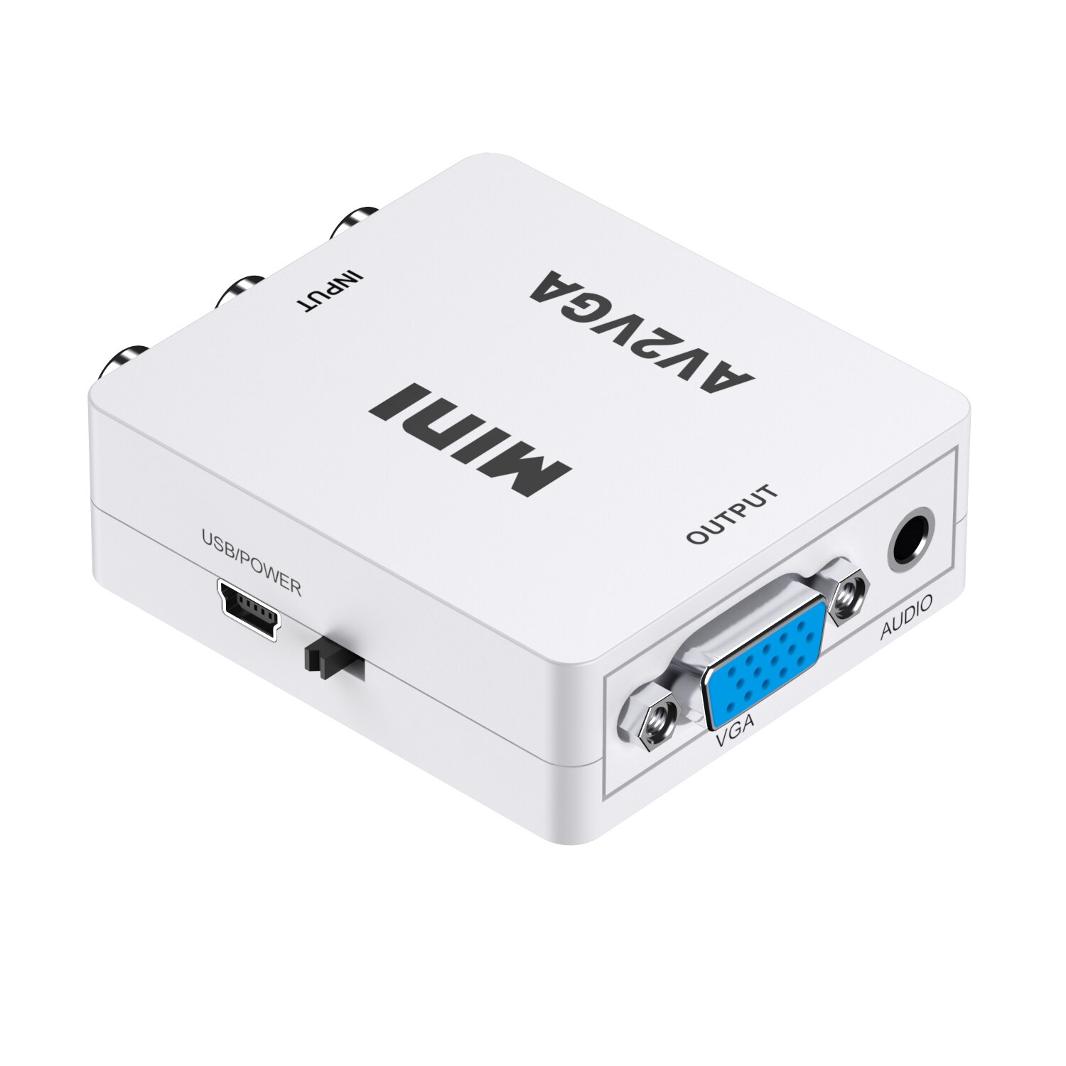 Full Hd 1080P AV2VGA Adapter Av Naar Vga Converter Adapter Ondersteunt Pal Ntsc Met Usb Charge Cable