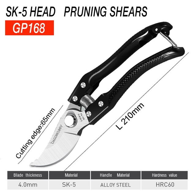 DTBD Plant Trim Horticulture Hand Pruner Cut Secateur Shrub Gardening Scissor Tool Anvil Branch Shear Orchard Pruning Shears: GP168