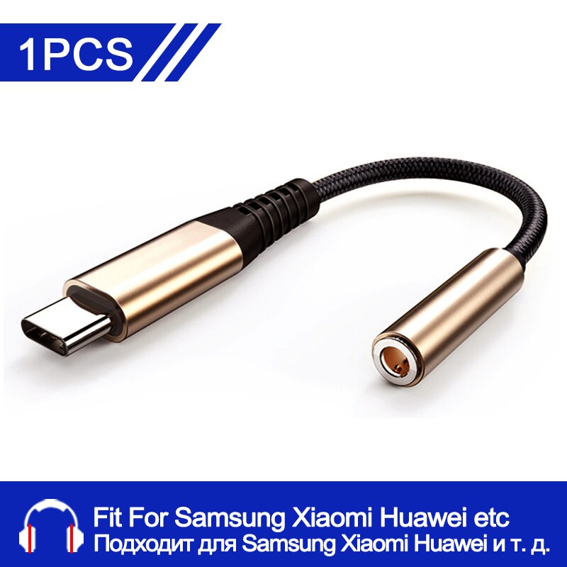 Cable de Audio USB tipo C a conector de 3,5mm para Samsung Galaxy S20, S21, S22, Ultra Note 20 Plus, cable adaptador USB C a Aux 3,5: B-Gold 3.5 cable