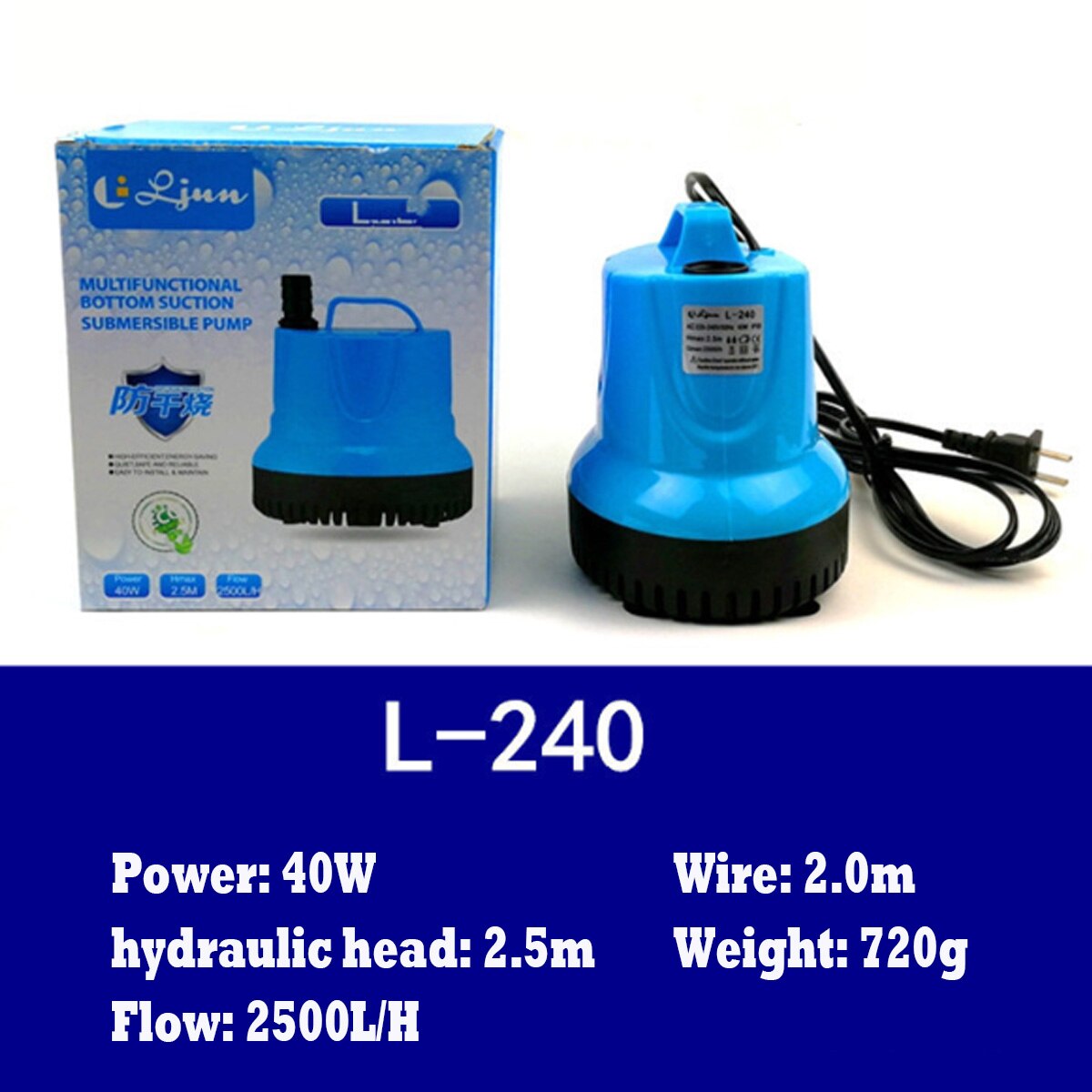 25/40/55W Dompelpomp Aquarium Fish Pond Tank Uitloop Marin Temperatuurregeling Schoon: 40W