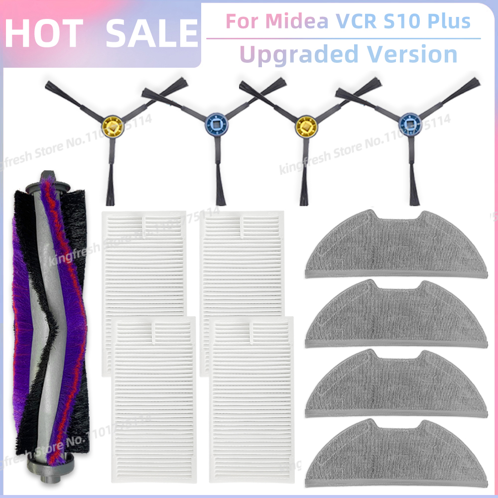 Passend Für Midea VCR S10 Plus BL Ersatzteile für Staubsauger Hauptbürste Seitenbürste Hepa-Filter Wischmopptuch Zubehör