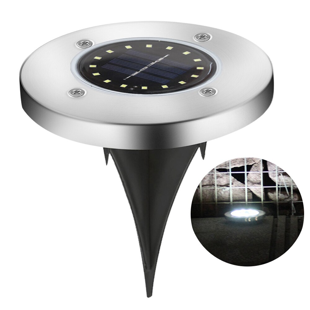Solar Led Grond Licht Outdoor Waterdichte Tuin Pathway Decor Led Verlichting Thuis Yard Oprit Gazon Road Verlichting Ondergrondse Lamp: 16 Pcs White light