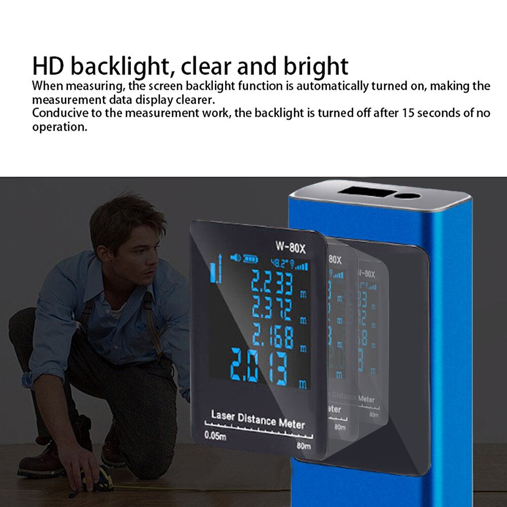 Handheld Rangefinder Digital Mini Distance Measuring Meter Electronic Space Measurement Device for Area Volume Distances