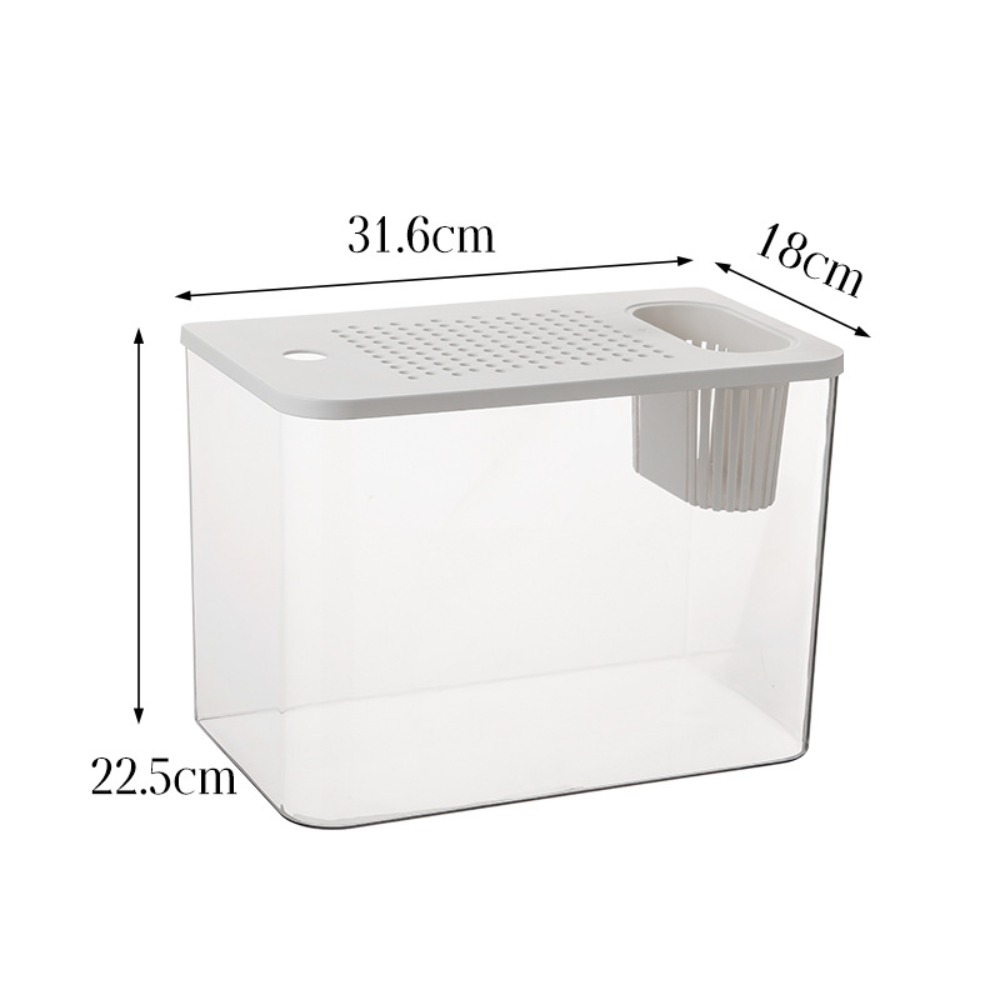 PET + ABS pecera nueva transparente con tapa acuario tanque hidropónico resistente a caídas tanque de tortuga hogar