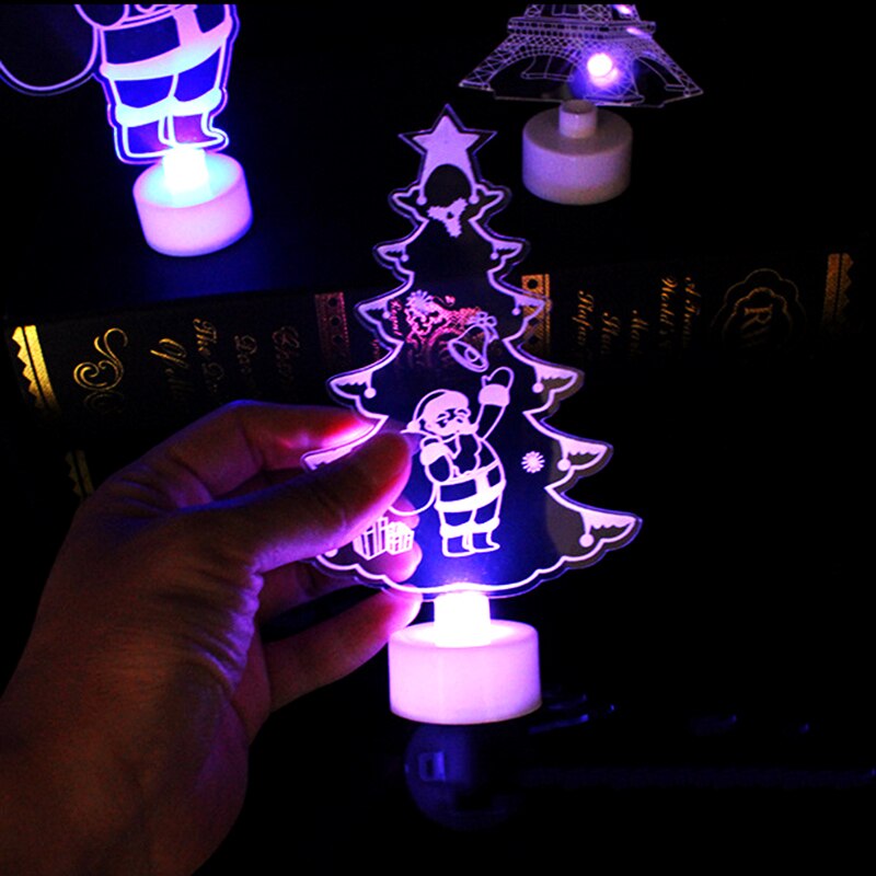 Santa LED Night Light Luminous Toys Kids Acrylic Christmas TreeToy Girls Boys Bedroom Decor Glow In The Dark Toys