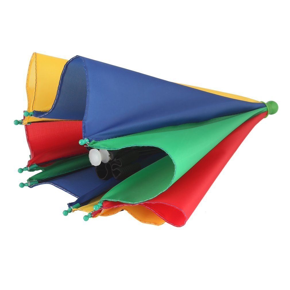 Draagbare viskampeerparaplu hoed veelkleurige pet zon regen paraplu merk