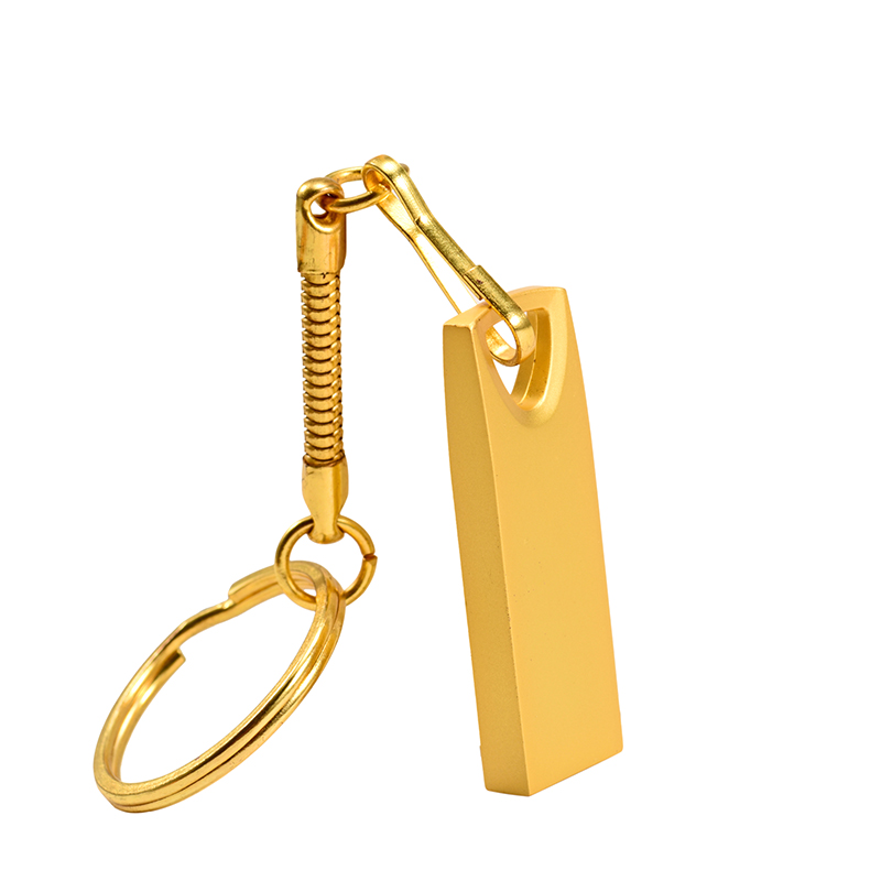 Unidades flash USB de metal de alta velocidade 1GB 2GB 4GB Pendrive 8GB 16GB Pen Drive 32GB 64GB Memória USB Sticks: Dourado / 4GB