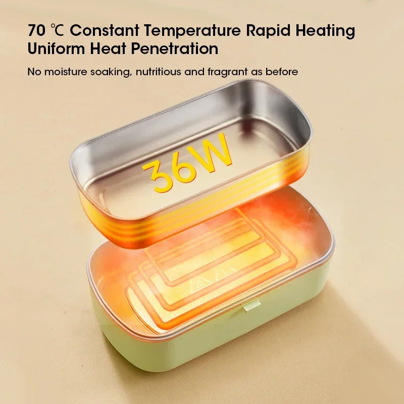 900ml elektriske matbokser, bærbar matvarmer med varmebevarende, selvoppvarmende dampende kokegryte for kontorarbeidere