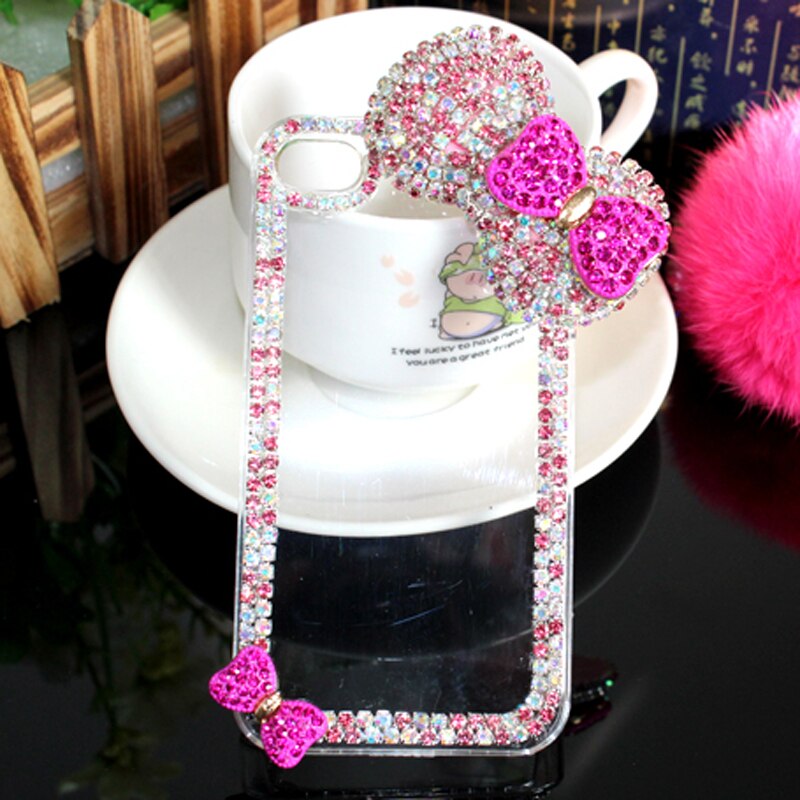 Luxury 3D Bow-knot Diamond Case for iPhone 12 11 Pro Max Xs Max XR X 6s 6 7 8 Plus Rose Bling Rhinestone Phone Cases Cover coque