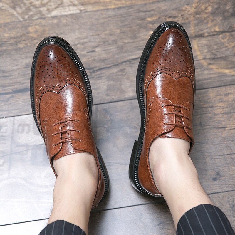Valstone nowe markowe skórzane buty męskie wysokiej jakości modne eleganckie obuwie męskie klasyczne formalne na wesele społeczne męskie buty sukienka