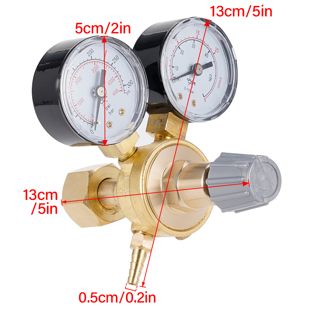 Mini Argon CO2 Gas Bottle Pressure Regulator MIG TIG Welding Flow Meter Gauge W21.8 1/4 Thread 0-20 mpa Regulator