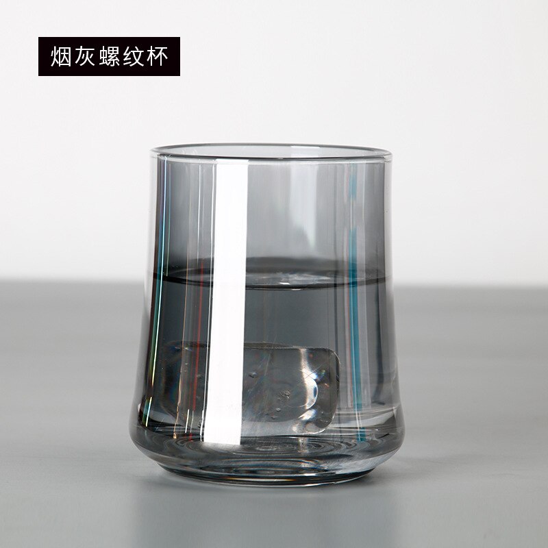 Taza de agua de vidrio Simple para el hogar, vaso de té de Vidrio colorido , bebida fría de jugo, whisky, juego de vino de cerveza: Gray
