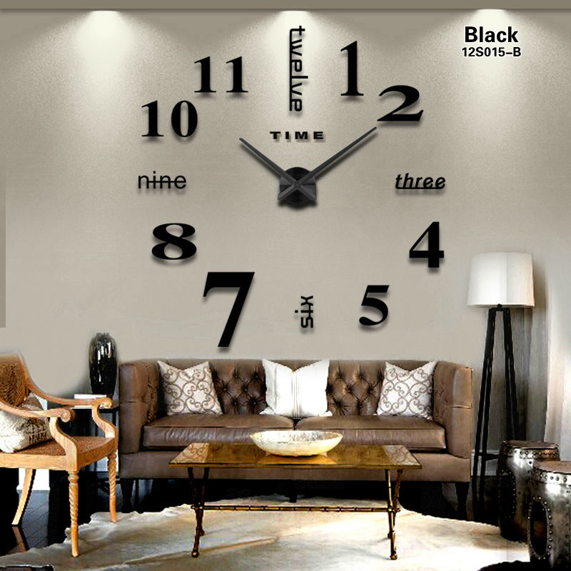 Horloge murale grand miroir, moderne 3D, décoration pour la maison, bricolage, unique,