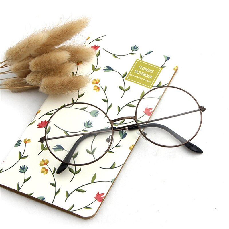 Gafas planas redondas Retro Vintage, gafas doradas para hombre, sencillas gafas, gafas transparentes, monturas para gafas para mujeres y hombres, 6 colores