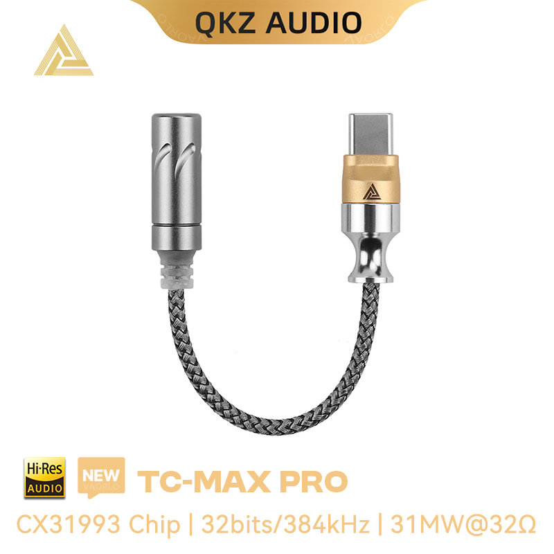 QKZ TC MAX Pro tipo C a Cable adaptador de Audio de 3,5mm CX31993 HiFi DAC amplificador de auriculares decodificación Digital para iPhone15 16/Huawei: Negro