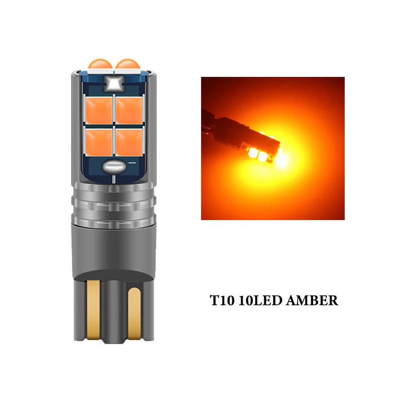 Luz LED Canbus T10 para Interior de coche, lámpara de lectura Canbus W5W 3030 10SMD 12V-24V 194 168, 10W, 1 unidad: RGB