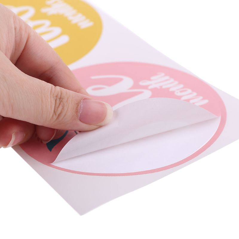 First Year Baby Monthly Milestone Photo Sharing Baby Belly Stickers Birth to 12 Months and 8 Bonus Achievement Stickers