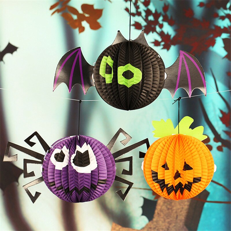 3Pcs Halloween Decoratie Levert Ghost Bat Heks Spin Pompoen Kinderspeelgoed Bat Globos Halloween Party Benodigdheden Kleur