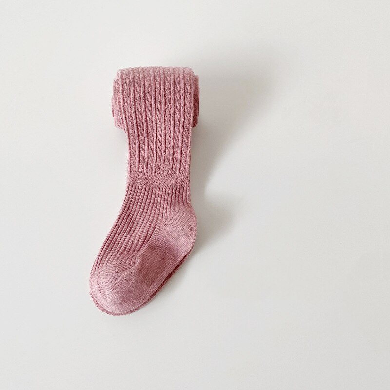 Kinder Strumpfhosen Socken Grils Baumwolle Winter Warme Rippen Leggings Kinder Feste Farbe Prinzessin Hosen Kleinkind Baby Kleid Zubehör: Pink / S