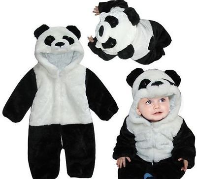 Pudcoco Newborn Baby Boys Girls Panda One Piece Long Sleeve Cotton Rompers Clothing Set Long Sleeve O-Neck