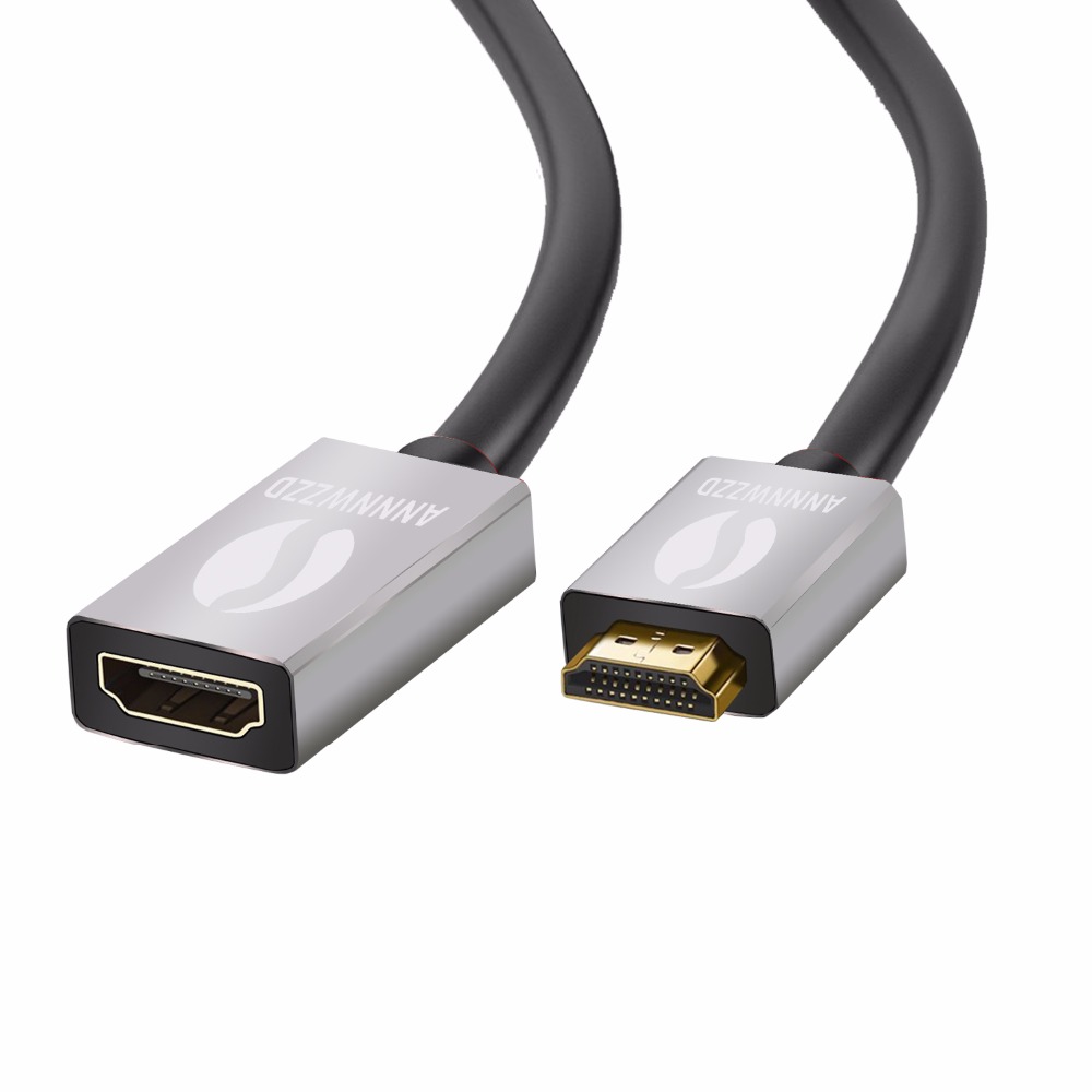 ANNNWZZD 0.5m 1m 1.5M 2m Gold HDMI Extension Cable Lead High Speed with Ethernet Extender HDMI Male to Female
