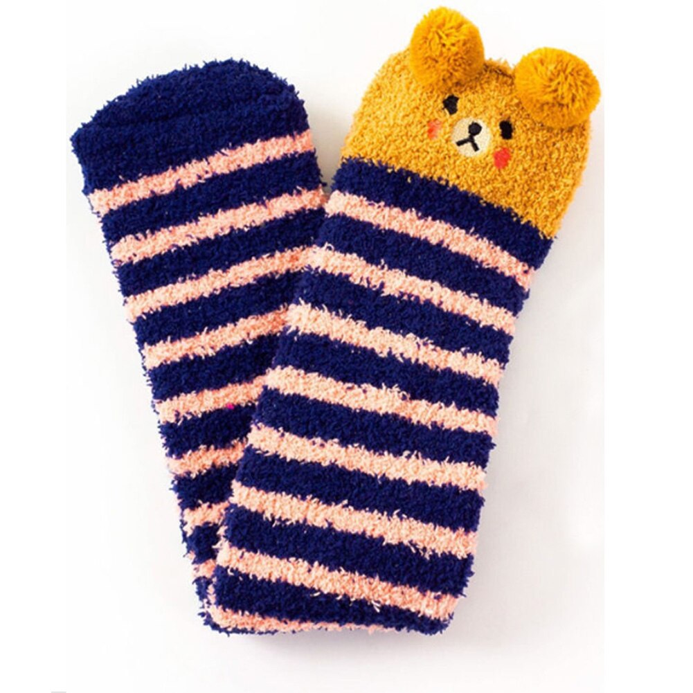 Kinderen baby meisjes jongens pluche koraal fleece sokken peuter kinderen kerst print kniehoog winter warme zachte vloer sokken 0-10y: A / 0-2y
