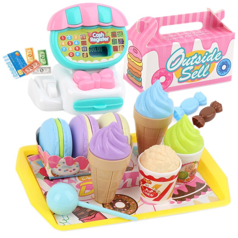 24pz dolce di Frutta Carrello della Spesa Giocattoli mini Supermercato Cassiere Giocattolo impostato