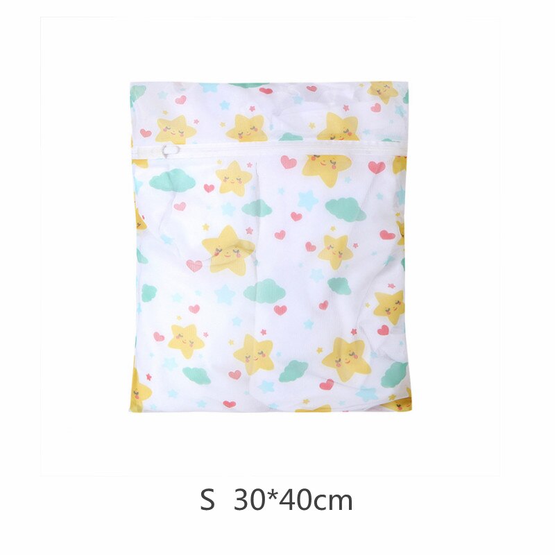 Sterren Afdrukken Machine Wassen Waszak Ondergoed Beha Sokken Waszak Polyester Mesh Wasserij Organisator Voor Vuile Kleren: S 30-40cm