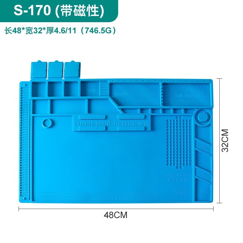 Antistatic ESD Soldering Mat For Bga Rework Station Large Ipad Repair Heat Insulation Mat Pad Small Silicon Mat Thick Soldering: black