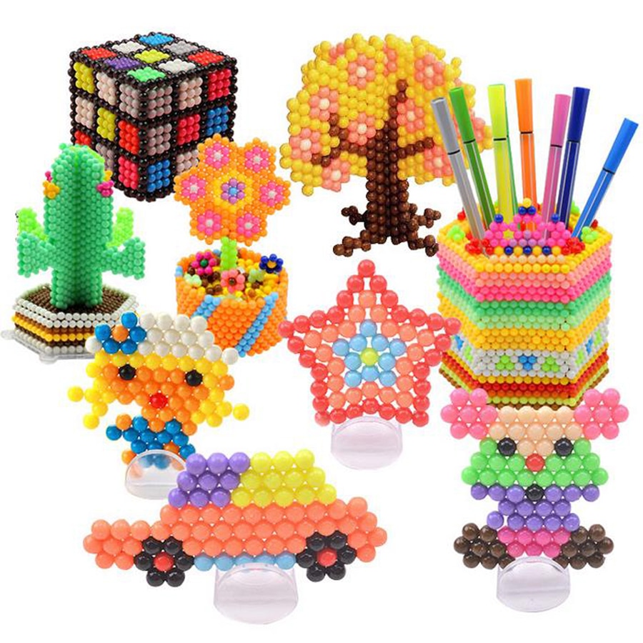 DOLLRYGA 400pcs/box Water Beads Boxed for Kid Jouet Enfant Pegboard Handmade Aqua Magical Materials Foam Bead in Puzzle